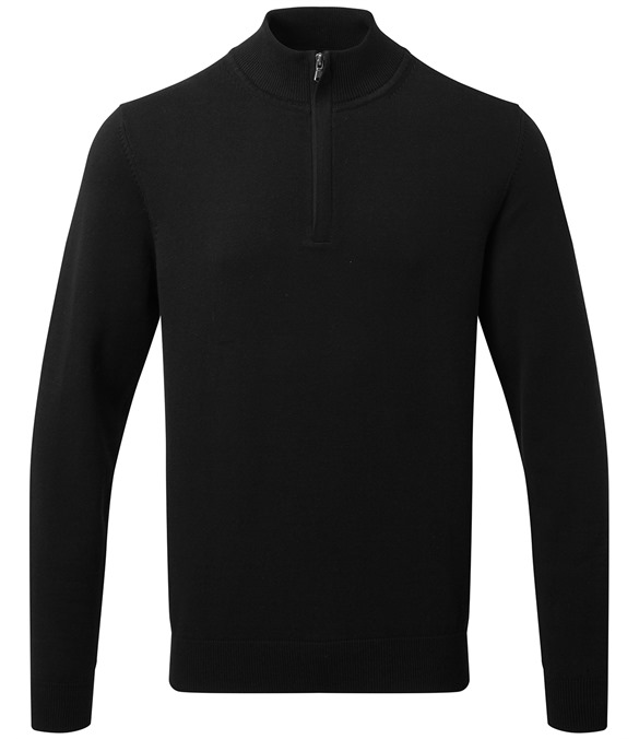 Men's cotton blend ¼ zip sweater