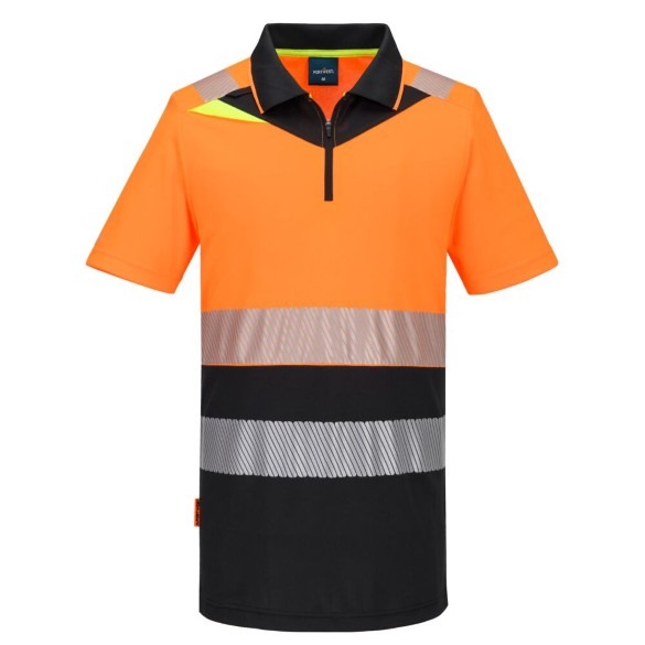 DX4 Hi-Vis Zip Class 1 Polo Shirt S/S