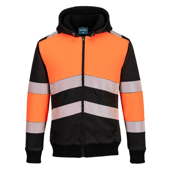 PW3 Hi-Vis Zipped Class 1 Winter Hoodie