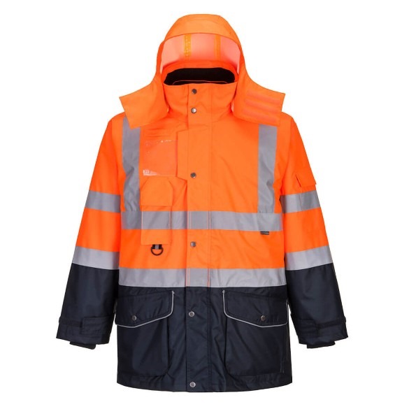 Hi-Vis Breathable 7-in-1 Contrast Traffic Jacket