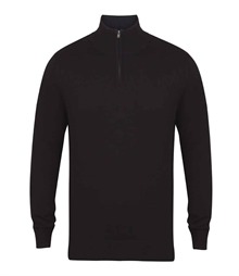 Henbury Zip Neck Sweater